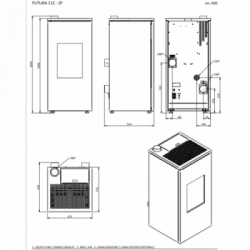 Foco Futura - Stufa a Pellet Canalizzata, Modello 11C, 11,8 kw, Nero