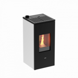 Foco Futura - Stufa a Pellet Canalizzata, Modello 11C, 11,8 kw, Bianco