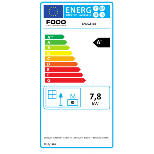 Foco Basic Steel - Stufa a Pellet, Modello 10,...