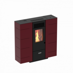 Foco Slim - Stufa a Pellet, Modello 6, 6,53 kw, Bordeaux
