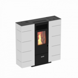 Foco Slim - Stufa a Pellet, Modello 6, 6,53 kw, Bianco