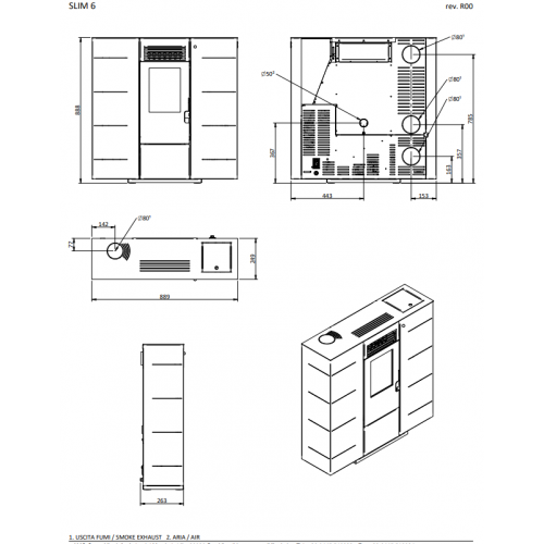 Foco Slim - Stufa a Pellet, Modello 6, 6,53 kw,...