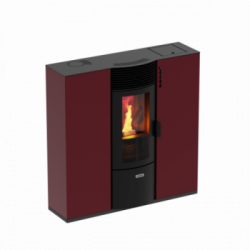 Foco Slim - Stufa a Pellet, Canalizzata, Modello 8C, 8,02 kw, Bordeaux