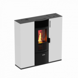 Foco Slim - Stufa a Pellet, Canalizzata, Modello 8C, 8,02 kw, Bianco