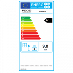 Foco Slim - Stufa a Pellet, Canalizzata, Modello 10C, 9,72 kw, Grigio Puntiato