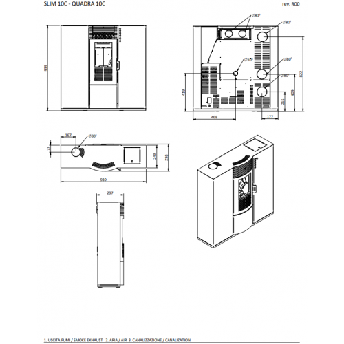 Foco Slim - Stufa a Pellet, Canalizzata,...
