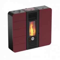 Foco Slim - Stufa a Pellet, Canalizzata, Modello 12C, 12,01 kw, Bordeaux