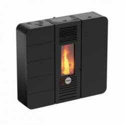 Foco Slim - Stufa a Pellet, Canalizzata, Modello 12C, 12,01 kw, Nero