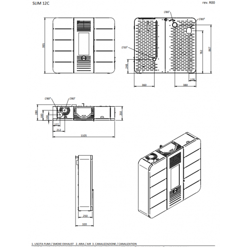 Foco Slim - Stufa a Pellet, Canalizzata,...