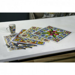 Villa D'Este Home Tivoli 'Costiera', Set 6 Tovagliette double face antimacchia