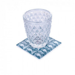 Villa D'Este Home Tivoli 'Cozumel', Set 2 Sottobicchieri quadrato 10x10 cm in ceramica