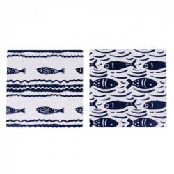 Villa D'Este Home Tivoli 'Tulum', Set 2 Sottobicchieri quadrati 10x10 cm in ceramica