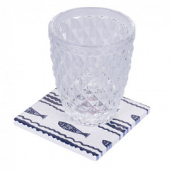 Villa D'Este Home Tivoli 'Tulum', Set 2 Sottobicchieri quadrati 10x10 cm in ceramica