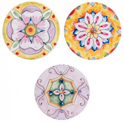 Villa D'Este Home Tivoli 'Infinito', Set 3 Sottobicchieri tondi Ø 10 cm in ceramica