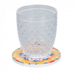 Villa D'Este Home Tivoli 'Infinito', Set 3 Sottobicchieri tondi Ø 10 cm in ceramica