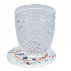 Villa D'Este Home Tivoli 'Infinito', Set 3 Sottobicchieri tondi Ø 10 cm in ceramica