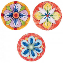 Villa D'Este Home Tivoli 'Infinito', Set 3 Sottobicchieri tondi Ø 10 cm in ceramica