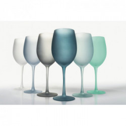 Villa D'Este Home Tivoli 'Shades of Blue', Set 6 Calici Frosted