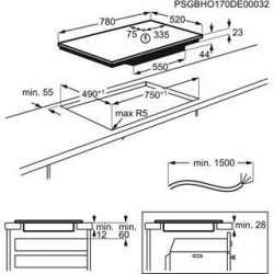 Electrolux LIL83443 - Piano Cottura ad Induzione, 80 cm, 4 Zone, Bridge