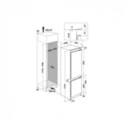 Whirlpool WHC18 T141 - Frigorifero da Incasso, 6° Senso, NoFrost, 250 Litri, Classe F 