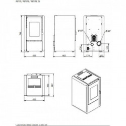 Foco Petit - Stufa a Pellet, Modello 6, 7 kw, Grigio