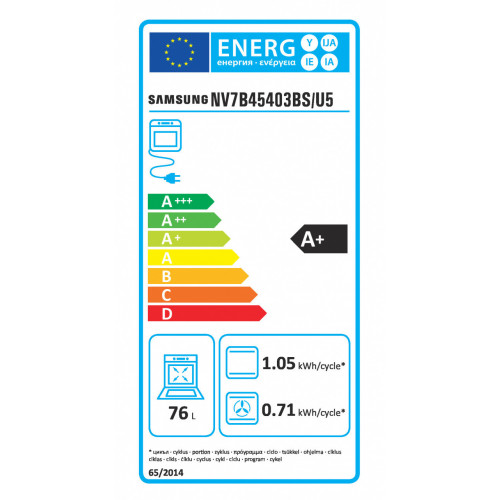 Samsung NV7B45403BS - Forno da Incasso, 76...