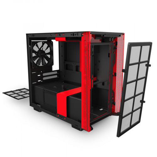 NZXT H210i Matte Black Red Mini Tower Nero, Rosso