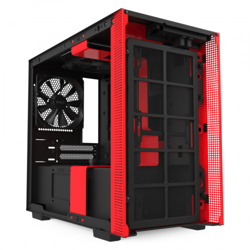 NZXT H210i Matte Black Red Mini Tower Nero, Rosso