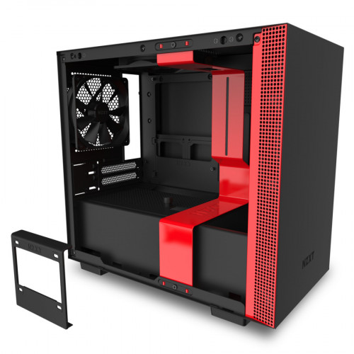 NZXT H210i Matte Black Red Mini Tower Nero, Rosso