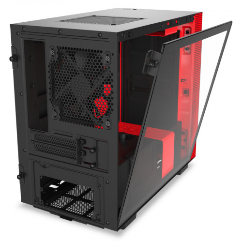 NZXT H210i Matte Black Red Mini Tower Nero, Rosso