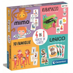4in1 Gioco di Carte Mimo Unico Rubamazzo 10 Famiglie