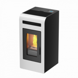 Foco Cayenne - Stufa a Pellet Canalizzata, Modello 14C, 13,2 kw, Bianco