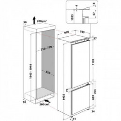 Indesit IND 401 - Frigorifero da Incasso Combinato, 400 Litri, Classe F