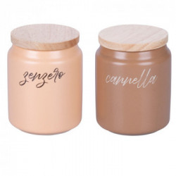 Villa D'Este Home Tivoli 'Shades of Chocolate', Set 2 barattoli spezie in gres