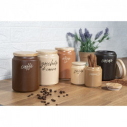 Villa D'Este Home Tivoli 'Shade of Chocolate', Set 4 barattoli in gres