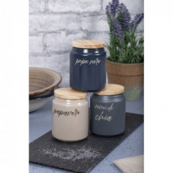 Villa D'Este Home Tivoli 'Shade of Stone', Set 3 Barattoli spezie in gres
