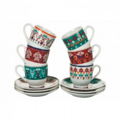Villa D'Este Home Tivoli 'Shiraz', Set 6 tazzine caffè con piattino