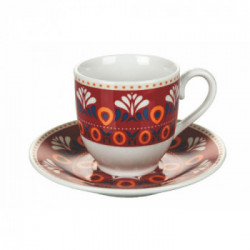 Villa D'Este Home Tivoli 'Shiraz', Set 6 tazzine caffè con piattino