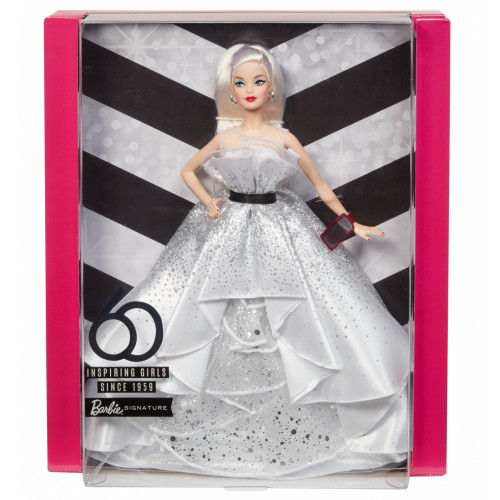 Barbie Bambola 60 Anniversario, Vestito Bianco,...