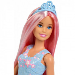 Mattel Barbie Bambola Principessa Arcobaleno con Capelli Rosa Lunghi e Spazzola, FXR94