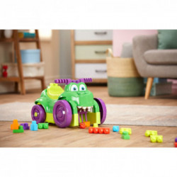 Mega Bloks First Builders, Coccodrillo Guida e Mangia Pezzi, Contiene 26 Blocchi da Costruzione, Giocattolo per Bambini 1+