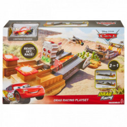 Disney Cars Drag Racing Playset, Include Macchinina Saetta McQueen, Pista Giocattolo per Bambini 4+ Anni, GFM09