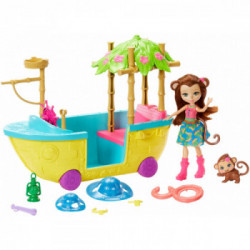 Mattel Games Enchantimals, Nave della Giungla, Playset con Barca, Bambola e Accessori, GFN58