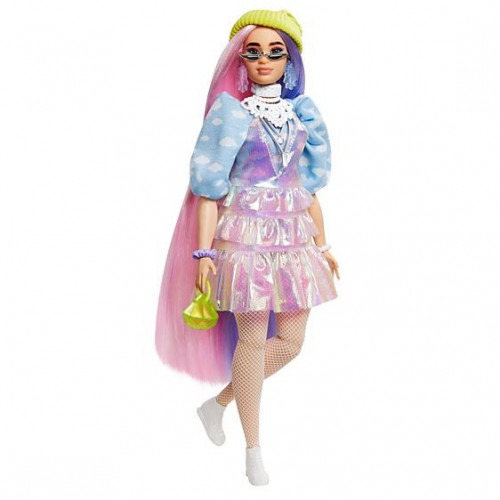 Barbie Extra Doll 2 in Shimmery Look with Pet...