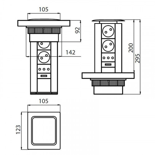 Foster 8000 016 - Portaprese Totem Q, Inox