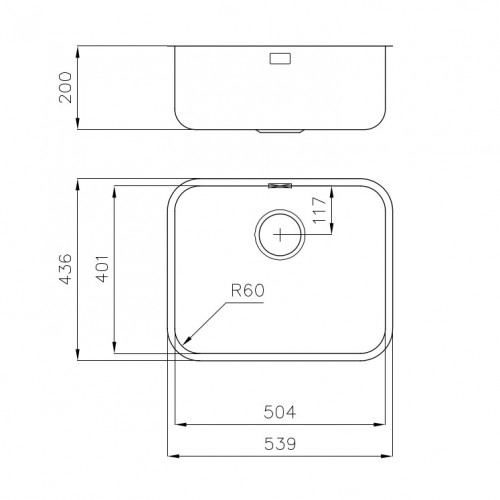 Foster 1850 850 - Lavello KS Sottotop, 1 Vasca,...