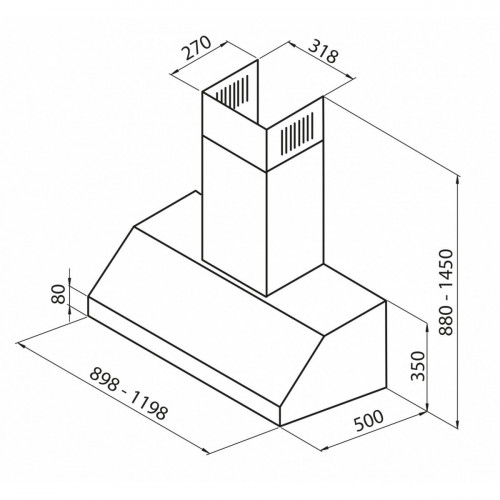 Foster 2538 121 - Cappa Aspirante a Parete, 730...