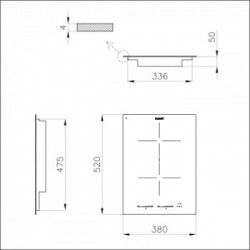 Foster 7341 655 - Piano Cottura a Induzione S4000 Domino, 2 Zone, 38 cm, Nero