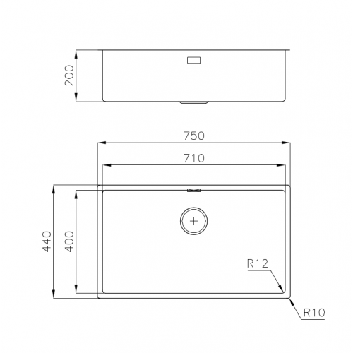 Foster 3357 850 - Lavello Sottotop S4001, 1...