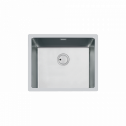 Foster 3355 850 - Lavello Quadra Sottotop, 1 Vasca, 54 x 44 cm, Inox Spazzolato 